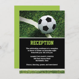 夜のサッカースタジアムでのバル・ミツヴァ・レセプションカード 招待状