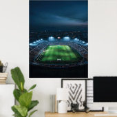 夜のサッカー場を空にする ポスター (ホームオフィス)