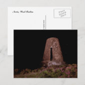 夜のサトウキビ圧搾機、ネビスのカリブ島 ポストカード (正面/裏面)