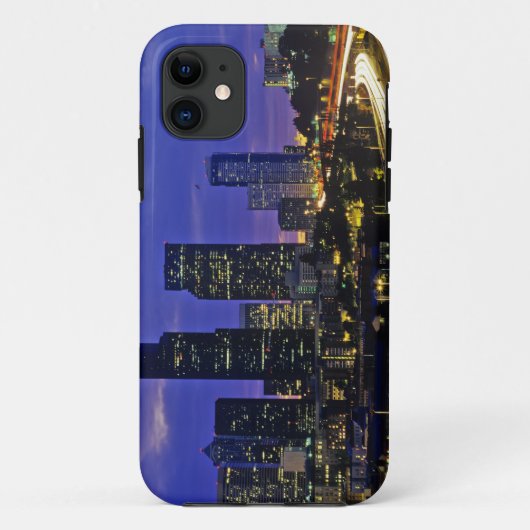 夜のシアトルのスカイライン ワシントン州 Case-Mate iPhoneケース (裏面)