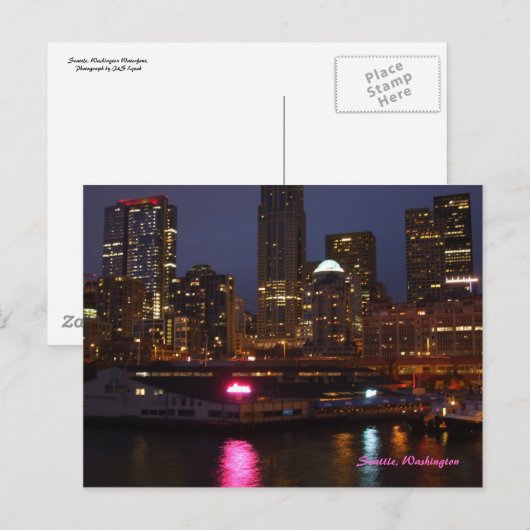 夜のシアトル ポストカード (正面/裏面)