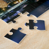 夜のシカゴのダウンタウンのスカイライン ジグソーパズル (側面)