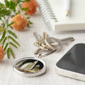 夜のシカゴの有名な陸標 キーホルダー (側面)