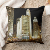 夜のシカゴの有名な陸標 クッション (ブランケット)