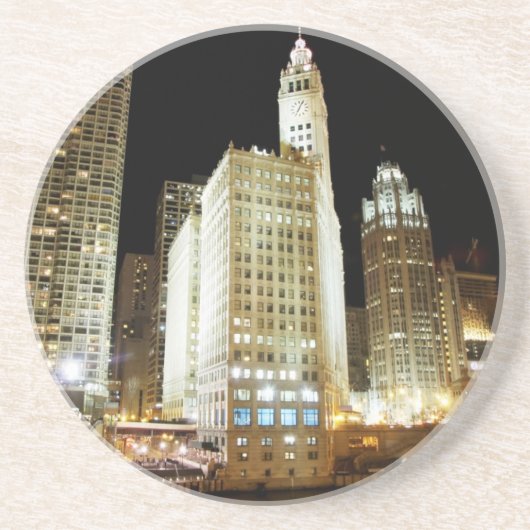 夜のシカゴの有名な陸標 コースター (正面)