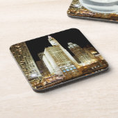 夜のシカゴの有名な陸標 コースター (左側)