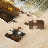 夜のシカゴの有名な陸標 ジグソーパズル (側面)