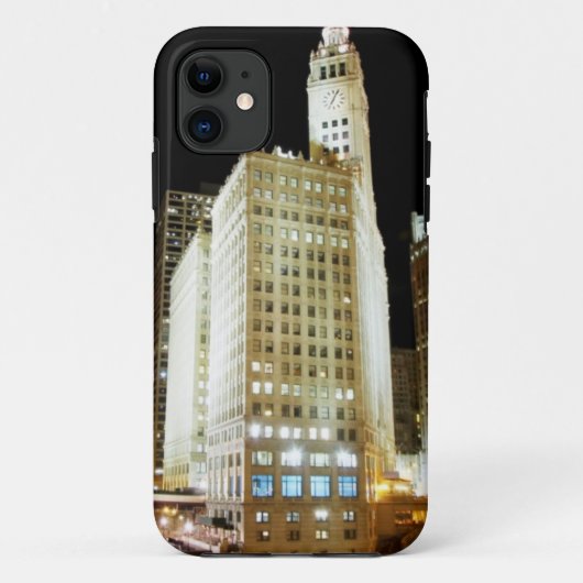 夜のシカゴの有名な陸標 Case-Mate iPhoneケース (裏面)
