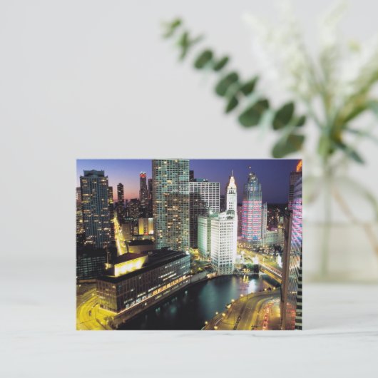 夜のシカゴ ポストカード (スタンド正面)