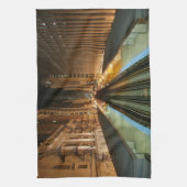 夜のシカゴ「L」場所 キッチンタオル (縦)