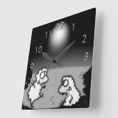夜のシャラード スクエア壁時計 (傾斜)