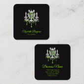 夜のシャンデリア紙/サイズ/形状オプション –  スクエア名刺 (正面/裏面)