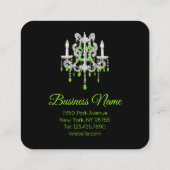夜のシャンデリア紙/サイズ/形状オプション –  スクエア名刺 (裏面)