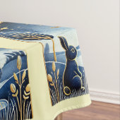 夜のシーンで海軍のイースターバニー テーブルクロス (インサイチュ)