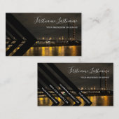 夜のスカイライン橋の黒い三角形 名刺 (正面/裏面)