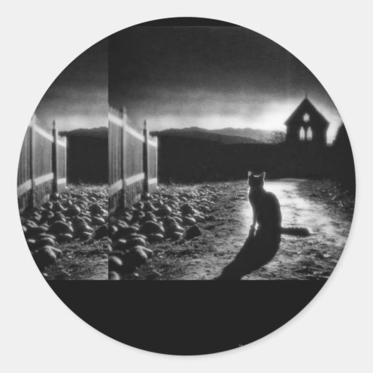 夜のステッカーで鳴く ラウンドシール (正面)