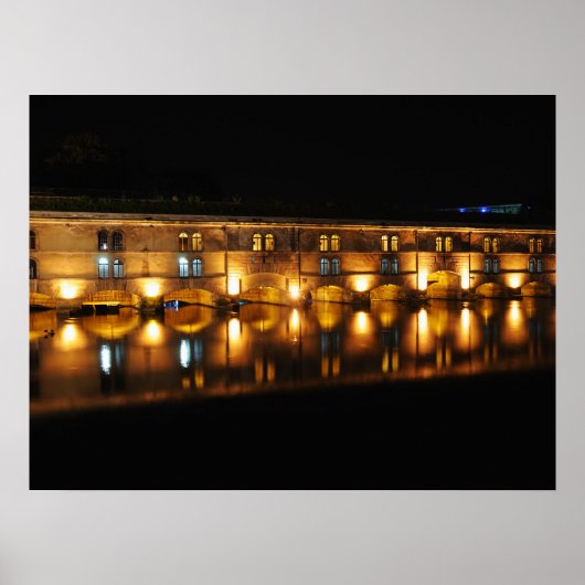 夜のストラスブールのVaubanのダム ポスター (正面)