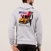 夜のスピード |メンズフルジップ パーカ (裏面)