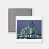 夜のタワーブリッジ，ロンドン，イギリス マグネット (正面/裏面)
