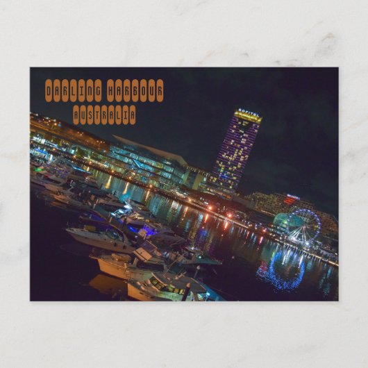 夜のダーリングハーバー ポストカード (正面)