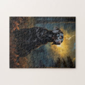 夜のチョコレートのラブラドール ジグソーパズル (横)