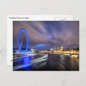 夜のテムズ川 ポストカード (正面/裏面)