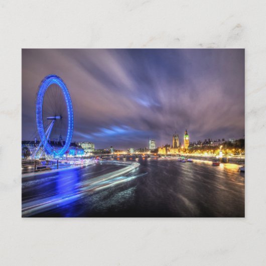 夜のテムズ川 ポストカード (正面)