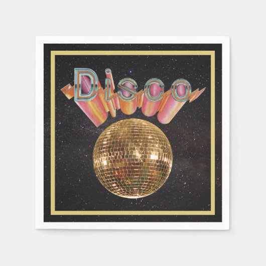 夜のディスコ遠くに スタンダードカクテルナプキン (正面)