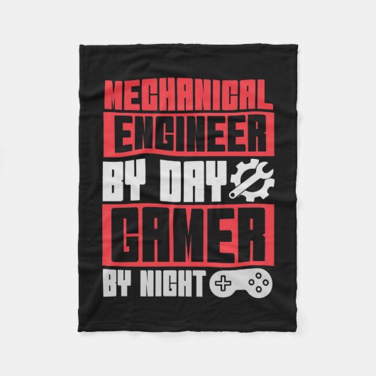 夜のデイゲーマーでエンジニア フリースブランケット (正面)
