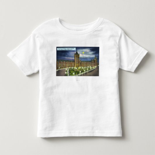 夜のデラウェア州およびハドソンCo.の建物 トドラーTシャツ (正面)