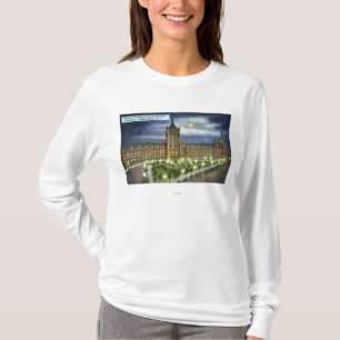 夜のデラウェア州およびハドソンCo.の建物 Tシャツ