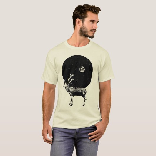 夜のトナカイ Tシャツ (正面フル)