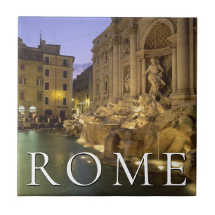 夜のトレヴィの泉 ローマ, ラツィオ州, イタリア タイル