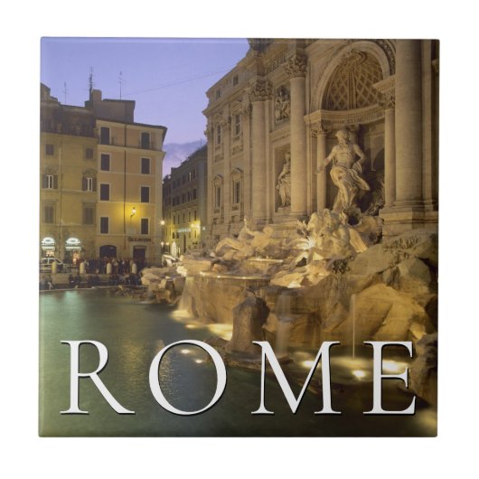夜のトレヴィの泉 | ローマ, ラツィオ州, イタリア タイル (正面)