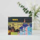 夜のトロントコラージュのはがき ポストカード (スタンド正面)