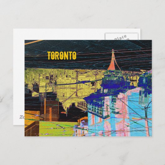 夜のトロントコラージュのはがき ポストカード (正面/裏面)