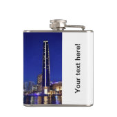 夜のドバイのマリーナの建築 フラスク (裏面)