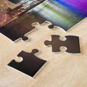 夜のドバイのマリーナの超高層ビル、アラブ首長国連邦 ジグソーパズル (側面)