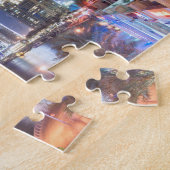 夜のドバイのマリーナ、アラブ首長国連邦 ジグソーパズル (側面)