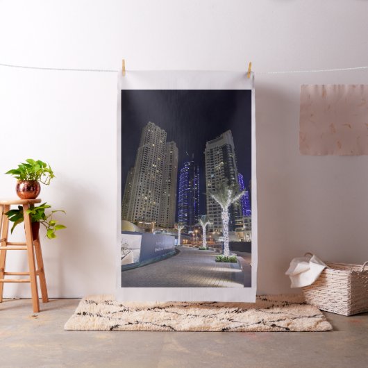 夜のドバイの建築 ファブリック (インサイチュ)