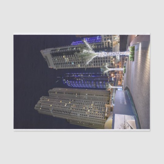 夜のドバイの建築 薄葉紙 (正面)