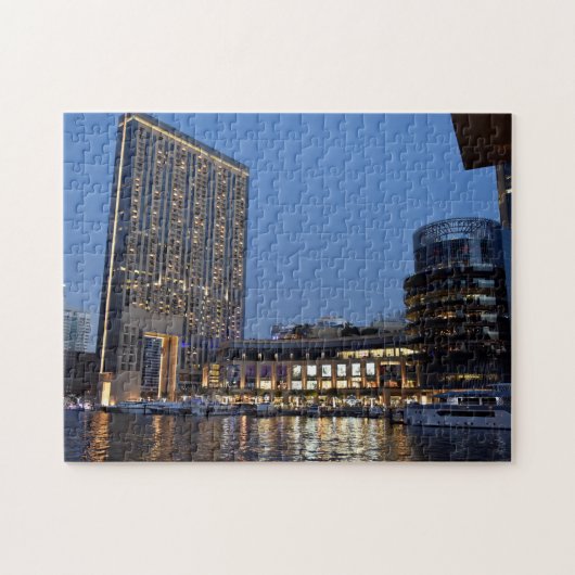 夜のドバイ建築 ジグソーパズル (横)
