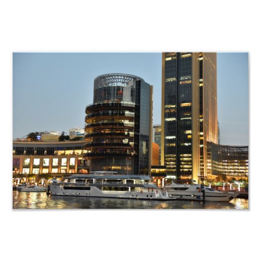夜のドバイ建築 フォトプリント            (正面)