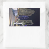 夜のドバイ建築 長方形シール (バッグ)