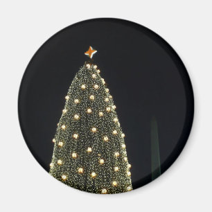 夜のナショナル・クリスマス・ツリーとワシントン記念塔 マグネット
