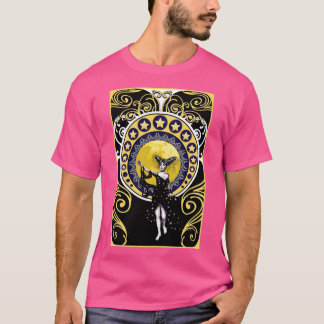 夜のニックスの女神アールヌーボー Tシャツ