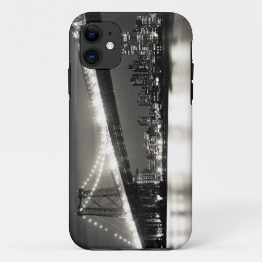 夜のニューヨークシティのウィリアムズバーグ橋 Case-Mate iPhoneケース (裏面)