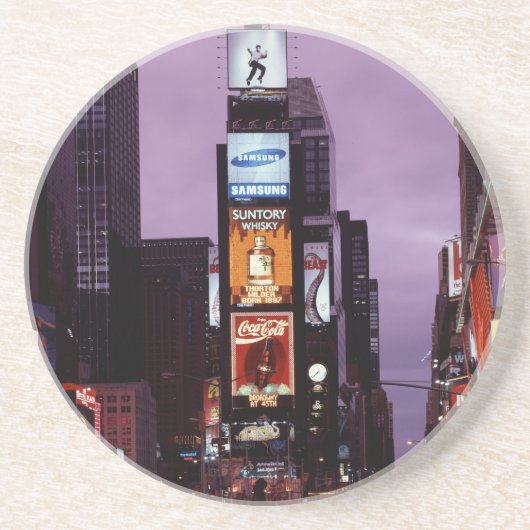 夜のニューヨーク・タイムズ・スクエアのトラフィック コースター (正面)