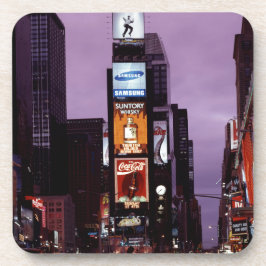 夜のニューヨーク・タイムズ・スクエアのトラフィック コースター