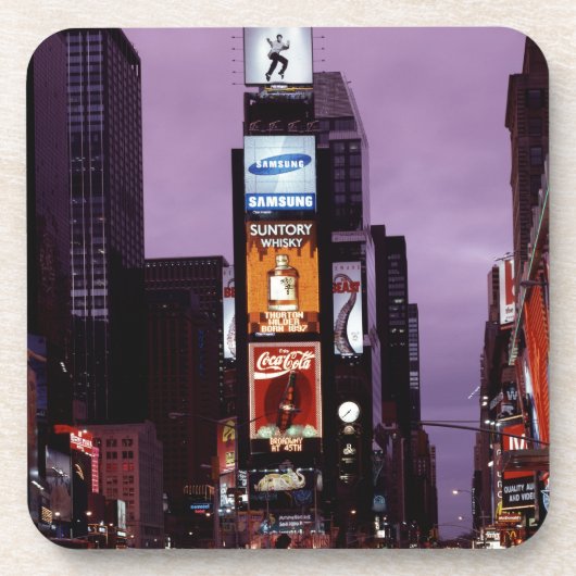 夜のニューヨーク・タイムズ・スクエアのトラフィック コースター (正面)